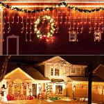 Lainin 3.5M/11ft 96 LED Warm White Linkable Fairy Curtain String Light with 8 Modes Memory Functional Controller for Indoor/Outdoor/Patio/Wedding/Christmas Decor