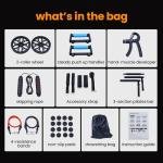 Push-up board, home gym, portable fitness equipment, Pilates bar, and 20 fitness accessories, including resistance bands and an ab wheel, for full-body workouts at home