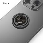 MonIdea Phone Grip, Phone Ring Holder Finger Kickstand, Foldable & Adjustable Double Metal Cell Phone Rings Gripper Stand for iPhone Samsung &Other Phones - Sparkle Black