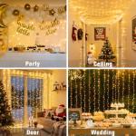 JMEXSUSS 300 LED Remote Control Christmas Curtain Lights, Plug in Fairy Curtain Lights Outdoor, Window Wall Hanging String Lights for Bedroom Backdrop Wedding Party Indoor Patio Xmas Decor, Warm White