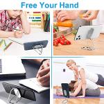 Cell Phone Ring Holder Finger Kickstand, CLZWiiN Foldable 360° Rotation Cellphone Stand for Desk, Office Desktop, Magnetic Car Mount, Metal Multi-Angle for Phone Back Grip (Silver)