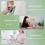 Meroqeel Phone Grip Strap Holder, 4 Pack Adhesive Flat Cellphone Stand Handle Kickstand Case with Elastic Finger Loop for Most Smartphones and Mini Tablets - Gold, Black, Rose Gold, Silver