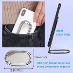 Cell Phone Ring Holder Finger Kickstand, CLZWiiN Foldable 360° Rotation Cellphone Stand for Desk, Office Desktop, Magnetic Car Mount, Metal Multi-Angle for Phone Back Grip (Silver)
