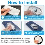 Cell Phone Ring Holder Finger Kickstand, CLZWiiN Foldable 360° Rotation Cellphone Stand for Desk, Office Desktop, Magnetic Car Mount, Metal Multi-Angle for Phone Back Grip (Silver)