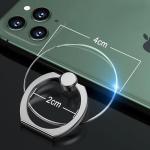 TENOC Phone Grip 2 Pieces Sticky 360° Rotation Universal Stand Ring Holder Finger Kickstand for Cell Phone Case, Round Clear, Titanium