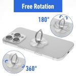 Ymapinc Transparent Phone Ring Holder Grip, 4Pcs Heart Flower Clear Phone Grip Clear Finger Kickstand Cell 360 Degree Rotation Holder for Hand for Tablet Case Accessories
