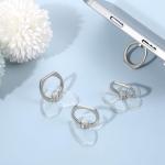 Ymapinc Transparent Phone Ring Holder Grip, 4Pcs Heart Flower Clear Phone Grip Clear Finger Kickstand Cell 360 Degree Rotation Holder for Hand for Tablet Case Accessories