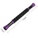 YANSYI 9-Roller Muscle Recovery Massage Stick - Deep Tissue Massager for Post-Workout Recovery & Pain Relief (Purple)
