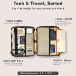 Leather Tech Pouch, Electronics Organizer Travel Case, Leather Passport Holder for Travel, Cord Organizer Tech Bag, Document Holder