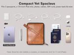 Leather Tech Pouch, Electronics Organizer Travel Case, Leather Passport Holder for Travel, Cord Organizer Tech Bag, Document Holder