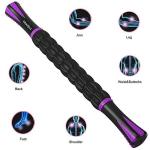 YANSYI 9-Roller Muscle Recovery Massage Stick - Deep Tissue Massager for Post-Workout Recovery & Pain Relief (Purple)