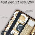 Leather Tech Pouch, Electronics Organizer Travel Case, Leather Passport Holder for Travel, Cord Organizer Tech Bag, Document Holder