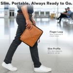 Leather Tech Pouch, Electronics Organizer Travel Case, Leather Passport Holder for Travel, Cord Organizer Tech Bag, Document Holder