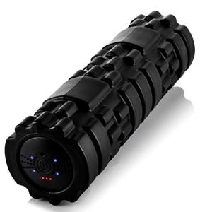 Vibrating Foam Roller - 4 Vibration Levels - Rechargeable - Trigger Point Therapy, Deep Tissue Massage, Muscle Recovery, Back Roller and Muscle Massager - Large, Black