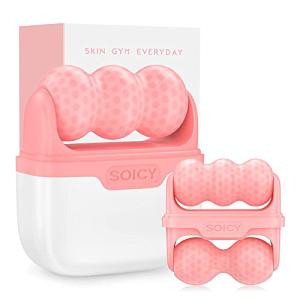 Deashun 2 in 1 Ice Roller for Face Eye, Face Massager Roller for Eye Puffiness, Reduces Wrinkles, Relief Migraine and Minor Injury, Cold Facial Skin Care Tools Ice Roller (Pink)