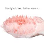 Silicone Shower Brush, Body Scrub, Treatment exfoliating Portable Massage Brush, eco-Friendly fin Bath Brush (aurantium)