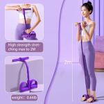 6-Tube Pedal Puller Resistance Rope,Foot Pedal Resistance Band,Yoga Elastic Exercise Bands, for Women Jump Fitness, Abdomen/Arm Weight/Waist/Leg Stretching Slimming Training(Purple)