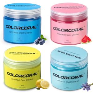 COLORCORAL Keyboard Cleaning Gel 4pack for Auto Cleaning Putty Car Putty Auto Detailing Tools Home Slime Cleaner Dust Cleaning Gel for Car Interior Cleaner Accessories Keyboard Cleaner