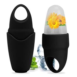 Small Ice Roller for Face and Eye, Ice Face Roller Facial Beauty Ice Roller Skin Care Tools, Ice Facial Roller Gua Sha Face Massage, Silicone Ice Mould for Face Beauty Remove Fine Lines (Black)