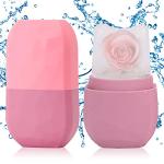 Ice Roller for Face and Eye, Upgraded Ice Face Roller Facial Beauty Ice Roller Skin Care Tools, Ice Facial Roller Gua Sha Face Massage, Silicone Ice Mould for Face Beauty Remove Fine Lines (Pink)