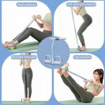 Foot Pedal Resistance Band,6-Tube Pedal Puller Resistance Rope,Yoga Elastic Exercise Bands, for Women Jump Fitness, Abdomen/Arm Weight/Waist/Leg Stretching Slimming Training(Blue)