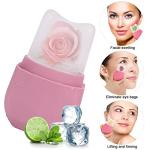 Ice Roller for Face and Eye, Upgraded Ice Face Roller Facial Beauty Ice Roller Skin Care Tools, Ice Facial Roller Gua Sha Face Massage, Silicone Ice Mould for Face Beauty Remove Fine Lines (Pink)