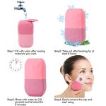 Ice Roller for Face and Eye, Upgraded Ice Face Roller Facial Beauty Ice Roller Skin Care Tools, Ice Facial Roller Gua Sha Face Massage, Silicone Ice Mould for Face Beauty Remove Fine Lines (Pink)