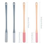 OWIIZI Toe Cleaning Brush 15.7" Foot Scrubber in Shower with Long Handle Silicone Foot Brush Soft Skin Exfoliation Lotion Applicator for Foot Seniors,Elderly, Men and Women 2Pack