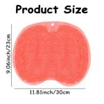 Shower Foot Scrubber Mat Silicone Foot Scrubber in Shower 2 Pcs Silicone Showers Foots Brush Pad Exfoliating Showers Back Scrubbers Wall Mounted with Non-Slip Suction Cups for Men Women, Pink and Gray