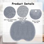 Shower Foot Scrubber Mat Silicone Foot Scrubber in Shower 2 Pcs Silicone Showers Foots Brush Pad Exfoliating Showers Back Scrubbers Wall Mounted with Non-Slip Suction Cups for Men Women, Pink and Gray