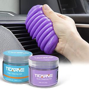 TICARVE 2Pack Cleaning Gel for Car Cleaning Putty Car Slime for Cleaning Car Detailing Putty Detail Tools Car Interior Cleaner Automotive Car Cleaning Kits Keyboard Cleaner Blue Purple (320g/11.2oz)