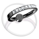 Jsoerpay Transparent Phone Ring Holder 2 Pcs, Clear Cell Phone Ring Holder with Diamond, Finger Grip 360°Rotation Compatible with Most of The Phones, Tablet and Case (Black)