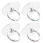 Ymapinc 4Pcs Phone Finger Ring Transparent Bling Cell Phone Case Ring Holder with Rhinestones Phone Ring Holder Grip Kickstand 360° Rotation Compatible with Phones Tablets Case