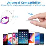 Kinizuxi Colorful Cell Phone Ring Holder Stand 2 Packs, Transparent Phone Ring Holder 360°Rotation Clear Phone Ring Grip Finger Kickstand Compatible with Various Phones or Phone case
