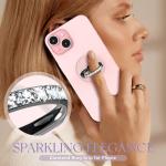 Jsoerpay Transparent Phone Ring Holder 2 Pcs, Clear Cell Phone Ring Holder with Diamond, Finger Grip 360°Rotation Compatible with Most of The Phones, Tablet and Case (Black)