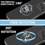 Ymapinc 4Pcs Phone Finger Ring Transparent Bling Cell Phone Case Ring Holder with Rhinestones Phone Ring Holder Grip Kickstand 360° Rotation Compatible with Phones Tablets Case