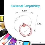 Cell Phone Ring Holder Stand Transparent Finger Grip Loop Finger Ring Stand (Black Sliver Rose Gold Colorful (Round))