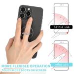 Ymapinc 4Pcs Phone Finger Ring Transparent Bling Cell Phone Case Ring Holder with Rhinestones Phone Ring Holder Grip Kickstand 360° Rotation Compatible with Phones Tablets Case