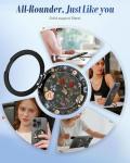 Toycamp Phone Grip Ring Holder Stand - Stick Thin Magnetic Metal Phone Accessories Grip with 360 Rotation Adjustable Aesthetic Design for Women Girls Cute for iPhone, Black Floral