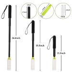 LYIGEOL Toe Cleaning Brush,Foot Brush with Reusable Drying Covers.Foot Scrubber with Telescopic Aluminum Alloy 12"-24",Long- Handled Toe Lotion Applicator for Seniors,Elderly, Disabled Men and Women