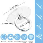 Ymapinc 4Pcs Phone Finger Ring Transparent Bling Cell Phone Case Ring Holder with Rhinestones Phone Ring Holder Grip Kickstand 360° Rotation Compatible with Phones Tablets Case