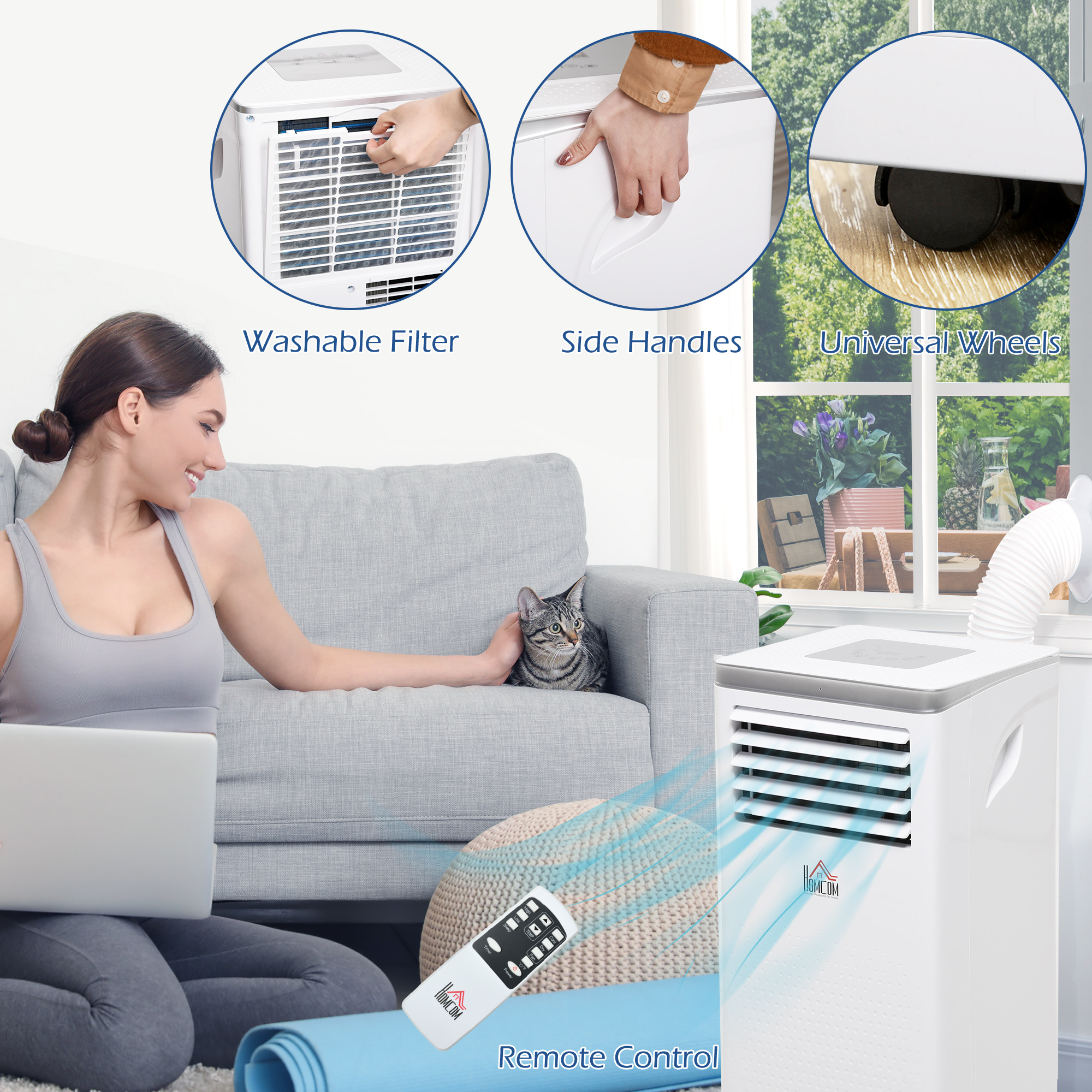 HOMCOM 10,000 BTU Portable Air Conditioner with Remote