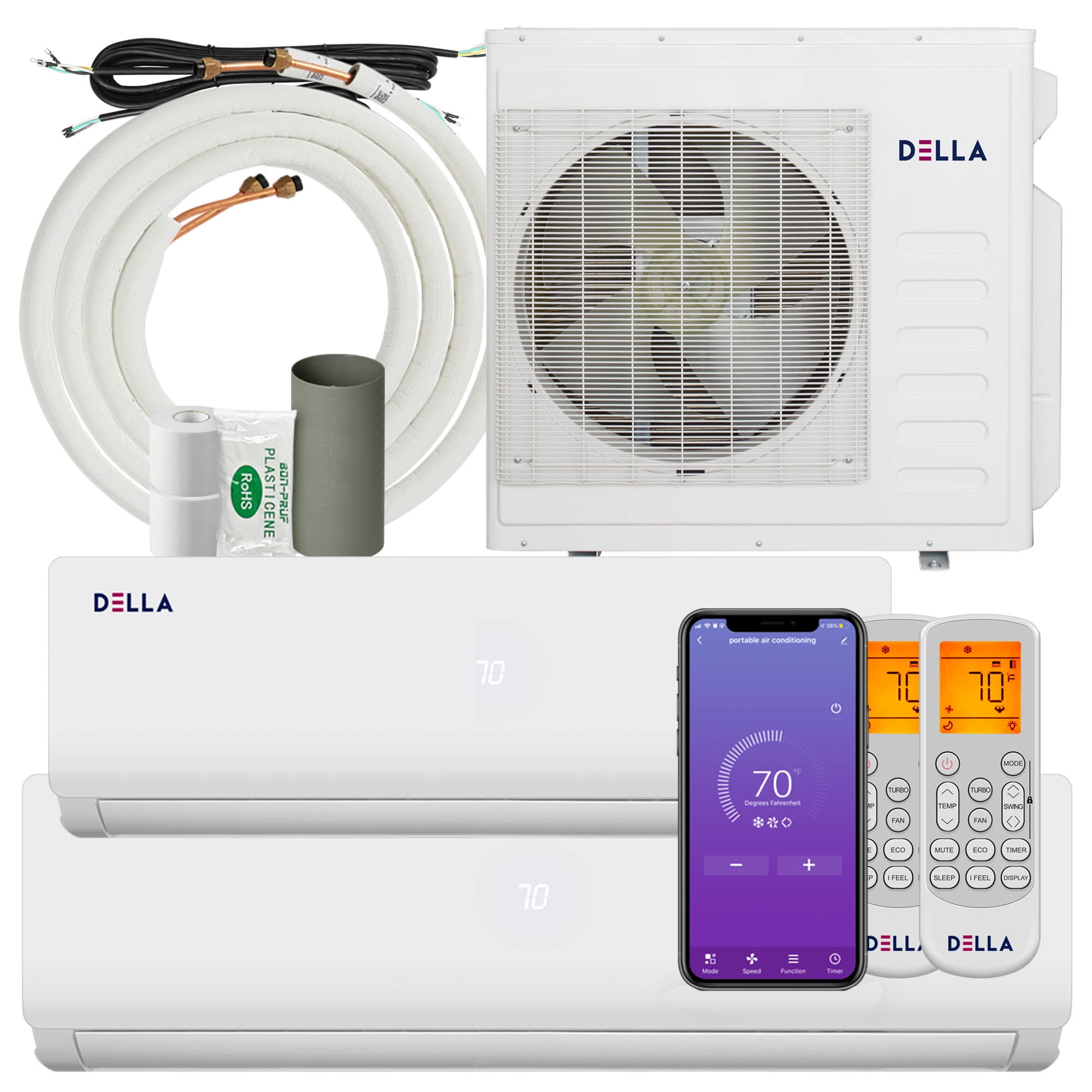 DELLA 36K BTU Multi Zone Ductless AC Heat Pump