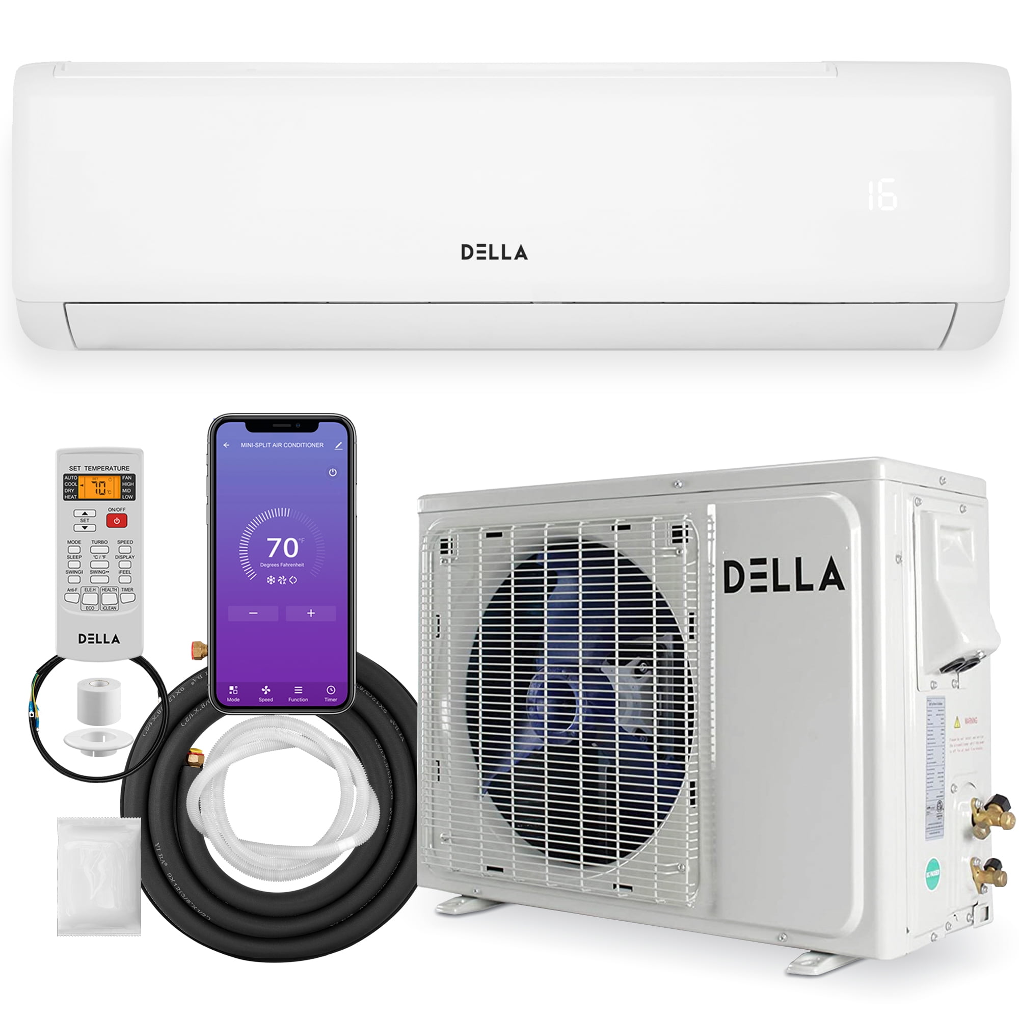 DELLA 12000 BTU Wifi Mini Split AC & Heater