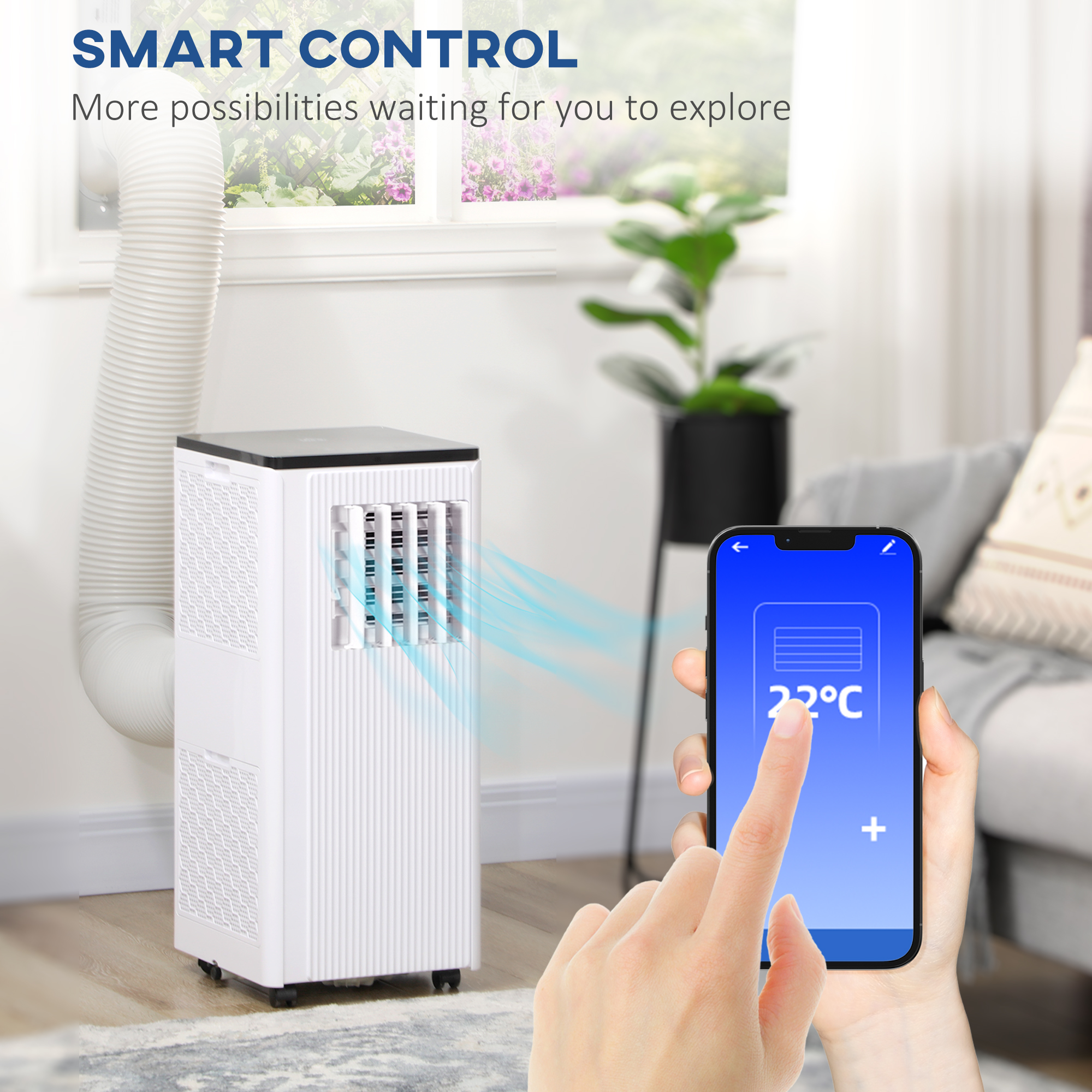 HOMCOM 10000BTU Smart Portable Air Conditioner