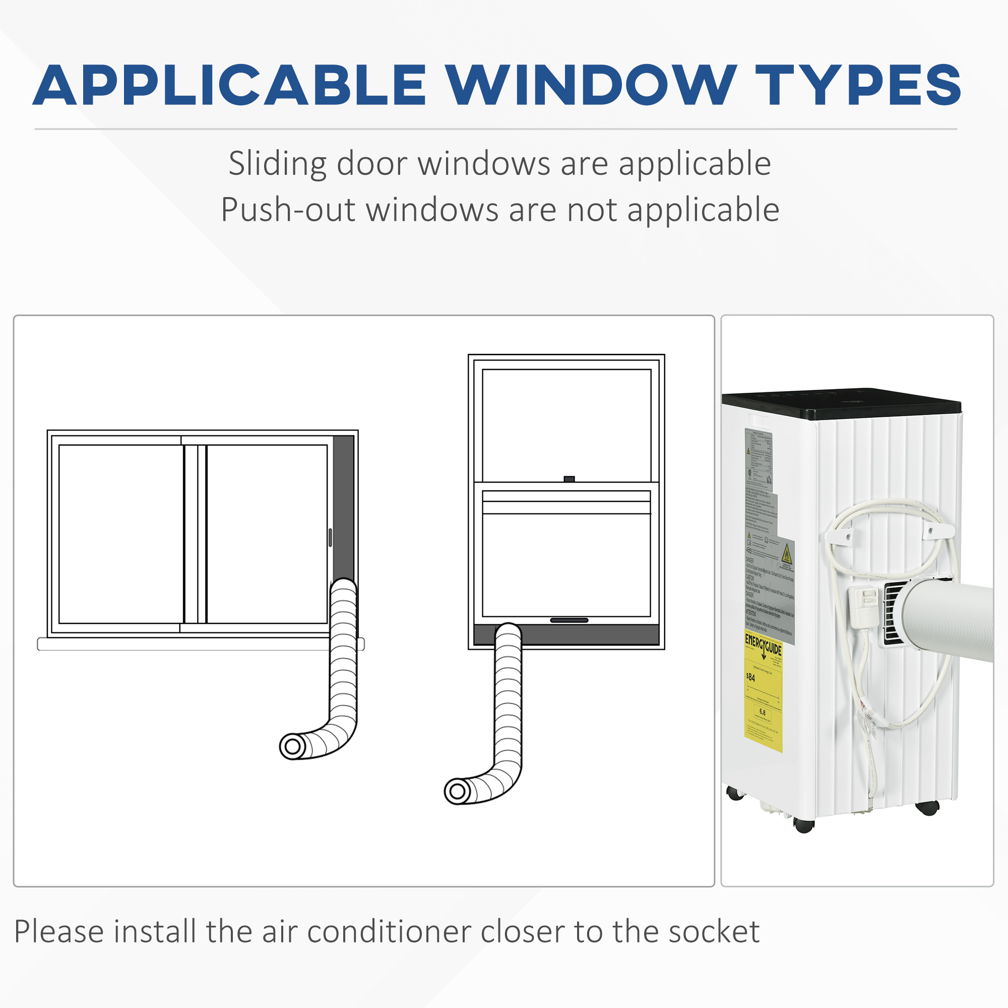 HOMCOM 10000BTU Smart Portable Air Conditioner