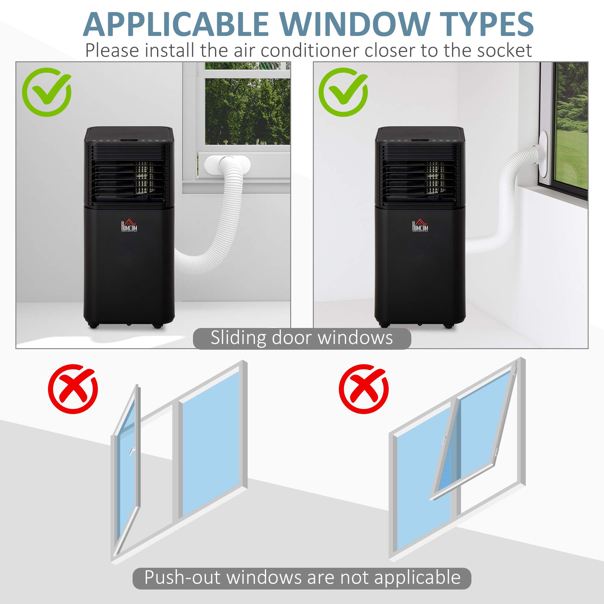 HOMCOM 8000 BTU Portable Air Conditioner with Remote