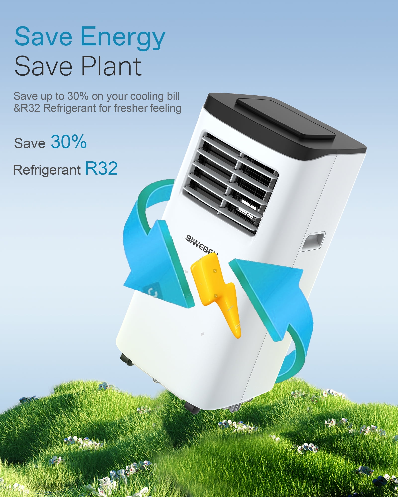 7000BTU Portable Air Conditioner with Dehumidifier & Fan