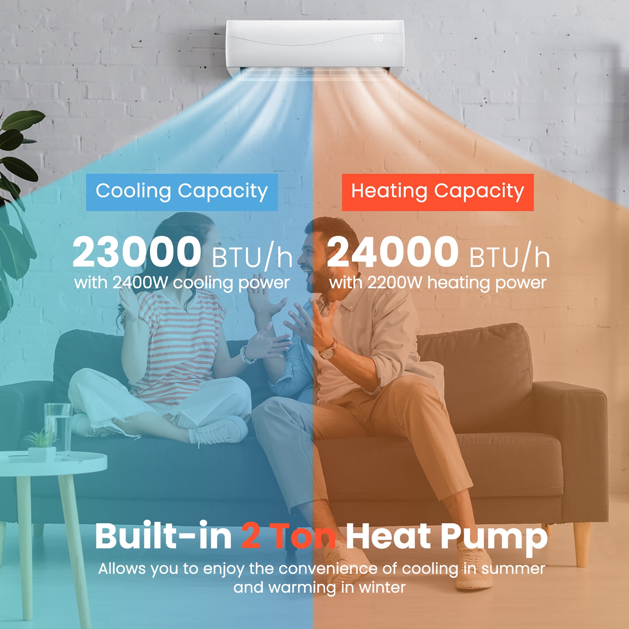 Costway 23000 BTU Ductless Mini Split AC/Heater