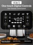 Compact 5.5 Quart Digital Air Fryer, 6-in-1